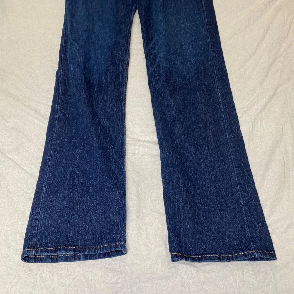 Levis 505 Regular Fit Jeans Mens 42x38 Blue Denim Stretch Straight Leg